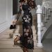 Women's Clothing V Neck Sexy Slim Fit New Printed Mesh Long Sleeved Dress_ecoleips.com