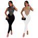Women's Sleeveless Mesh Jumpsuit With Crystal Embellishments – Slim Fit & High Waist (Black/Nude, S-2xl)_ecoleips.com