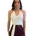 Women's Fashion Sleeveless Halter Neck Top Solid Color Sexy Tie Waist Short Vest Style_ecoleips.com
