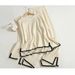 K New Style Temperament Color-blocking Long-sleeved Sweater With High Waist Slim-fit Wide-leg Pants_ecoleips.com