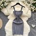 New Sexy Backless Lace Solid Knitted Buttons Summer Dress Women Black Mini Party Dress Bodycon Sheath Night Club Outfits_ecoleips.com