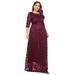 Plus Size Women's Clothing New Lace Pocket Evening Dress Bridesmaid Dress_ecoleips.com