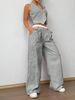 Women's Clothing Ready Stock Summer Elegant Striped Sleeveless V Neck Vest + Waist Contrast Color Trousers Two Piece Set_ecoleips.com