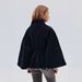Women’s Wool-Like Long Sleeve Cape Coat – Oversized Tied Belt Lapel Collar Wrap Jacket For Fall & Winter (Navy, Gray)_ecoleips.com