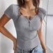 Voya Women's European And American Y2K Style Sexy Slim Short Sleeve T-Shirt Women's Fashion Spring Summer Short-sleeve Shirt_ecoleips.com