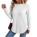 Women's Long Sleeve Knit Sweater – Oversized Solid Round Neck Pullover For Fall & Workwear_ecoleips.com