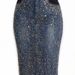 Women's Colorful Diamond Embellished Denim Skirt Bodycon Knee-Length Casual Elegant Fashion American Style Cotton Lanon_ecoleips.com