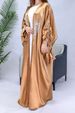 Women's Clothing elegant and simple solid color large size satin robe Abaya_ecoleips.com