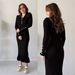 K Temperament New Lotus Leaf Collar Slim Fit Fish Tail Knitted Wool Dress_ecoleips.com