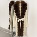 Luxury Fox Fur Trim Oversized Knit Cardigan – Korean Minimalist Longline Coatigan (Neutral Palette & Cashmere-Like Softness)_ecoleips.com
