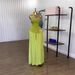 Women's Summer Strapless Beaded Top With Asymmetric Hem And High-Waisted Pleated Wide Leg Pants 2-Piece Set_ecoleips.com