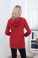 K Women's Double-sided Hooded Zipper Jacket, Casual Mid Length Jacket, Waist Belt, Long Sleeved Sweatshirt_ecoleips.com