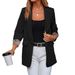 European And American Cross-border Women's Solid Color Casual Cardigan Jacket, Fashionable Long-sleeved Cardigan, Unique_ecoleips.com