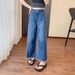 Plus Size Women's Summer New Straight-Leg Jeans Slimming For Chubby Sisters Pear-Shaped Body Loose Fit Petite Wide-Leg_ecoleips.com