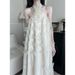 Women's Clothing Fairy Flower Backless Dress Elegant Loose Halter Neck Long Dress_ecoleips.com