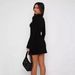 Aria Basics Aria Basics AYJ24L030 European And American Fashion Sexy 2024 Autumn New Style Bell Sleeve Elegant Slit Dress_ecoleips.com