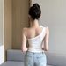 Black Bow Tie Halter Neck Camisole For Women, Stunning Summer Pure Desire Style, Sexy Hot Girl One-shoulder Top, Trendy_ecoleips.com