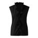 Spring Summer Fashion New Sleeveless Ruffle Blouse Plus Size Women's Top Shirt_ecoleips.com