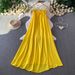 High-End Women's Summer Halter Dress Rhinestone Embellished 3D Floral A-Line Maxi Dopamine Blue Luxury Inspired Vacation Dress_ecoleips.com