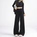 Women's Black Stretch Jeans, New Autumn And Winter Straight Wide-leg Loose Casual Pants With A High-end Design_ecoleips.com
