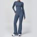 K Zipper Cloud-like Long-sleeved Yoga Bodysuit High-intensity Fitness Exercise One-piece Bodysuit_ecoleips.com