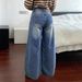 Blue Women's Curved Scimitar Casual Trousers Trendy Polyester Cotton Blend Regular Fit For Spring/Autumn Summer Winter_ecoleips.com