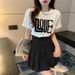 Dopamine Outfit For Women, New Summer Sweet Girl Style, Fresh Short-sleeve T-shirt And Versatile Pleated Skirt Two-piece_ecoleips.com