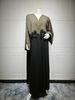 Women's Clothing Elegant Cross-Cultural Abaya With Detachable Open Front, 3D Applique & Crinkle Texture – Modest Long Dress For Women_ecoleips.com