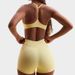 Women's High Elastic Sports Bra Set Halter Neck Fitness Shorts Yoga Wear Cross Waist Beautiful Back Design_ecoleips.com