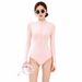 Women's Sunscreen Surf Wetsuit One-piece Swimsuit Zipper Long Sleeve UPF50 + High Elastic Sports Swimsuit_ecoleips.com