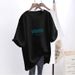 Women's plus Size Casual T-Shirt Mid-Length Loose Style White Short-Sleeved Fashionable And Versatile for Summer_ecoleips.com