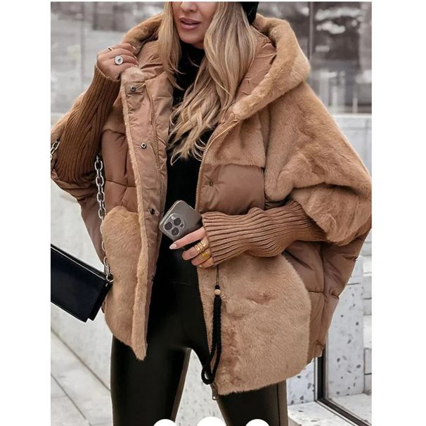 Oversized Quilted Jacket For Women – Lightweight Long Coat With Color Block Design (Black/ Beige/ Grey/ Dark Khaki, Sizes S-Xxxl)_ecoleips.com