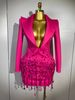 Sparkly Crystal Cha Pearls Long Sleeve Mini Dress 2025 Women Birthday Evening Party Nightclub Outfit Singer Wedding Costume F0SC_ecoleips.com