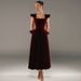 Elegant Women's Slim Fit Midi Dress Square Neck European American Style Spring New Clothing_ecoleips.com