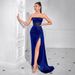Women's Clothing Dress Women's Summer High End Long Skirt Velvet Tube Top Sexy Party Evening Dress_ecoleips.com