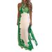 Women's Clothing Summer Halter Sexy Fashion Holiday Beach Long Printed Dress Women's Clothing_ecoleips.com