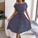 2024 European And American Style Independent Platform Cross-border Printed Casual Tie-waist Short-sleeve Floral Pleated_ecoleips.com