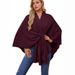 Women's Clothing V Neck Shawl Cape Coat Loose Fit Autumn Winter Outerwear Stylish_ecoleips.com