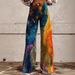 Women's Thin Anti-Denim Wide Leg Pants 3D Trendy Bell Bottom for Autumn Winter Hot Selling One Piece Casual Denim_ecoleips.com