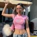 European And American Style Sexy Women's Clothing, BM-style Tight-fitting, Bust-enhancing, Heart-letter Print T-shirt,_ecoleips.com