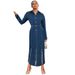 Women's Clothing Women's Long Dress With Bubble Hem Slit Bead Detail Fashion Lapel Long Sleeved For Formal & Casual For Women_ecoleips.com