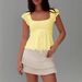 TOP Square Neck Inner Top, Summer Y2K Lace-Up Shirt, Waist-Cinching Sweet Lace Women's Clothing_ecoleips.com