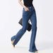 Women's Clothing Spring New High Waist High Slim Fit Split Retro Flared Pants Flared Jeans Women Spring_ecoleips.com