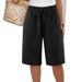 Women's Clothing Casual Polyester Shorts Solid Color Straight Style With Rope Details Suitable For Daily_ecoleips.com