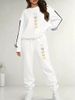 Women's Heart Print Casual Sports Sweatshirt Set European American Style Fashion Print_ecoleips.com