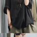 Summer New Half-sleeved Casual Loose Large Size Meat Covering Comfortable V-neck Top Short-sleeved T-shirt Solid Color High-end Women's Clothing_ecoleips.com