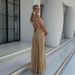 Bohemian Off-Shoulder Maxi Dress – Adjustable Wrap Halter Neck Beach Cover-Up (Organic Cotton, One Size, Multiple Colors)_ecoleips.com