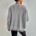Women's Clothing Women's Autumn And Winter Solid Color Round Neck Design Hole Loose Large Size Knitted Sweater_ecoleips.com