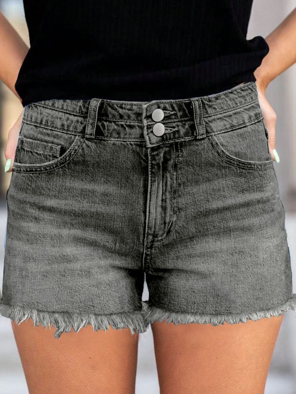 Women's Slim Fit Distressed Denim Shorts Casual Sexy Frayed Edge Washed Denim Shorts Stylish Comfortable_ecoleips.com