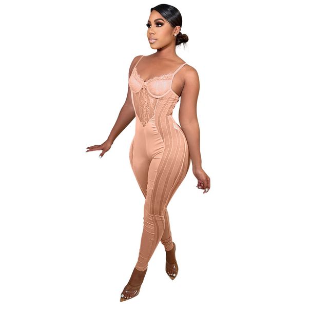 Women's clothing Independent Station Fashionable Sexy Suspender Versatile Solid Color Simple Jumpsuit One Piece Dropshipping_ecoleips.com